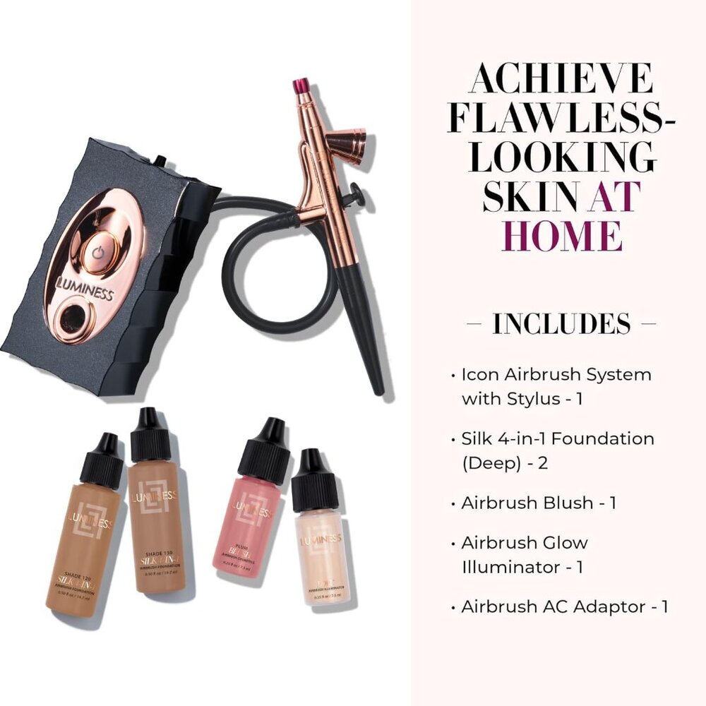 Luminess Airbrush System and 4 foundations and 3 illuminators all sealed new